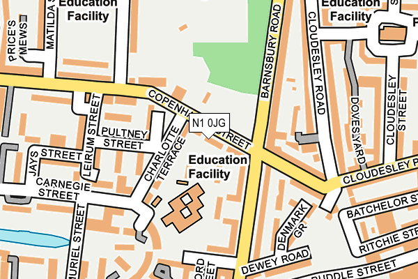 N1 0JG map - OS OpenMap – Local (Ordnance Survey)