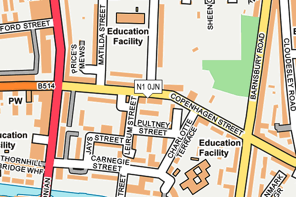N1 0JN map - OS OpenMap – Local (Ordnance Survey)