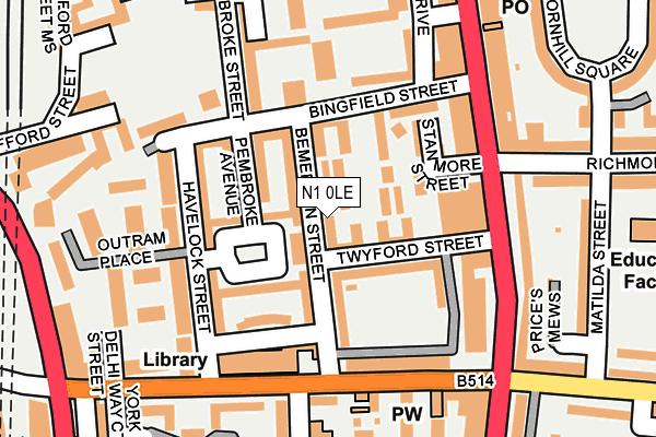 N1 0LE map - OS OpenMap – Local (Ordnance Survey)
