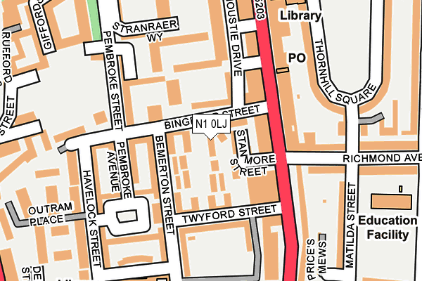N1 0LJ map - OS OpenMap – Local (Ordnance Survey)