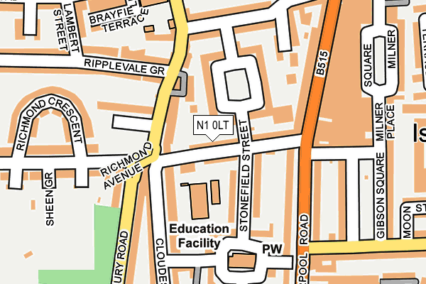 N1 0LT map - OS OpenMap – Local (Ordnance Survey)