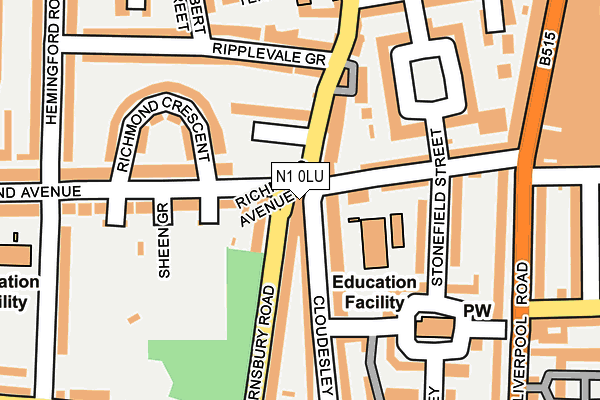 N1 0LU map - OS OpenMap – Local (Ordnance Survey)