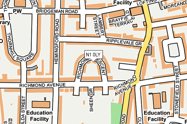 N1 0LY map - OS OpenMap – Local (Ordnance Survey)