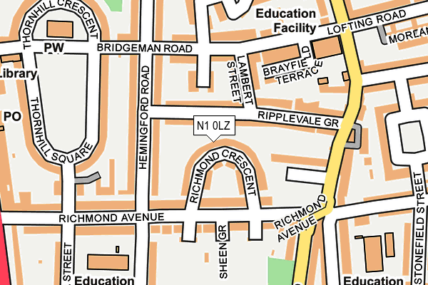 N1 0LZ map - OS OpenMap – Local (Ordnance Survey)