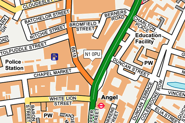 N1 0PU map - OS OpenMap – Local (Ordnance Survey)
