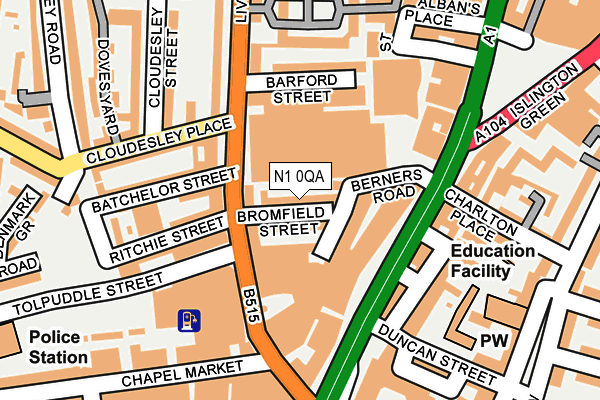 N1 0QA map - OS OpenMap – Local (Ordnance Survey)