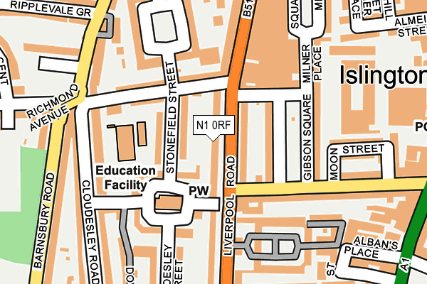 N1 0RF map - OS OpenMap – Local (Ordnance Survey)