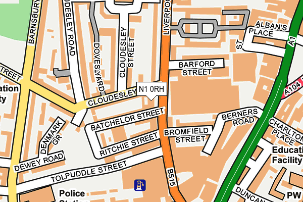 N1 0RH map - OS OpenMap – Local (Ordnance Survey)