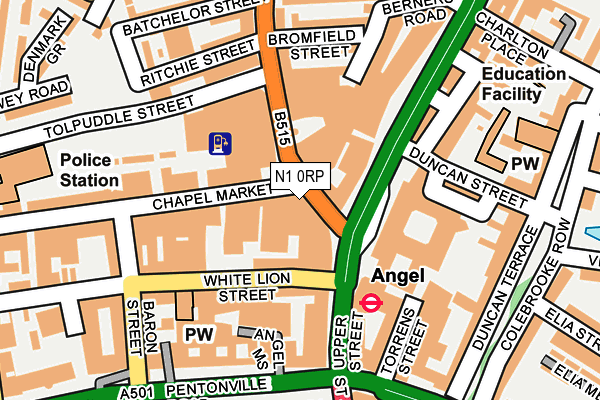 N1 0RP map - OS OpenMap – Local (Ordnance Survey)