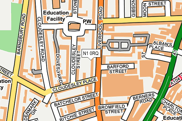 N1 0RQ map - OS OpenMap – Local (Ordnance Survey)
