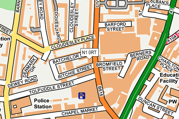 N1 0RT map - OS OpenMap – Local (Ordnance Survey)