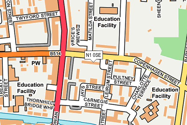 N1 0SE map - OS OpenMap – Local (Ordnance Survey)