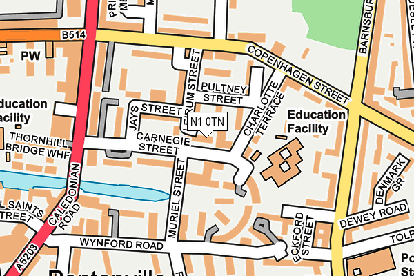 N1 0TN map - OS OpenMap – Local (Ordnance Survey)