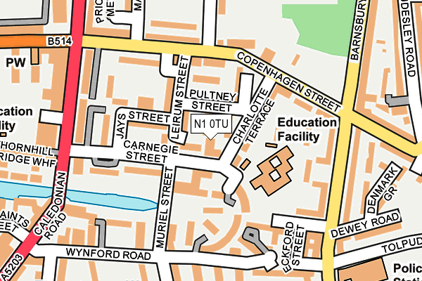 N1 0TU map - OS OpenMap – Local (Ordnance Survey)