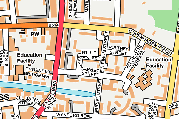 N1 0TY map - OS OpenMap – Local (Ordnance Survey)