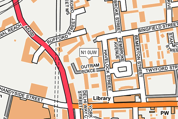 N1 0UW map - OS OpenMap – Local (Ordnance Survey)