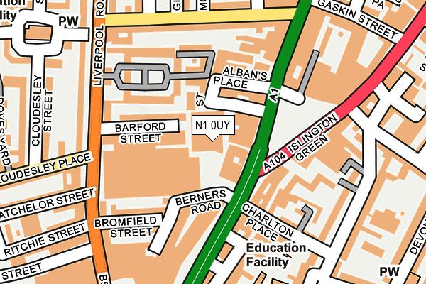 N1 0UY map - OS OpenMap – Local (Ordnance Survey)