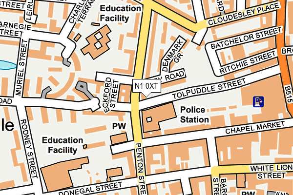 N1 0XT map - OS OpenMap – Local (Ordnance Survey)