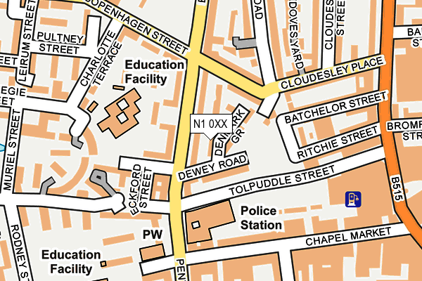 N1 0XX map - OS OpenMap – Local (Ordnance Survey)