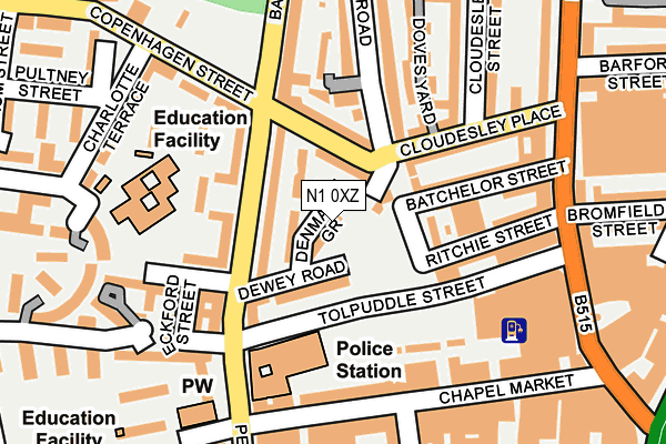 N1 0XZ map - OS OpenMap – Local (Ordnance Survey)