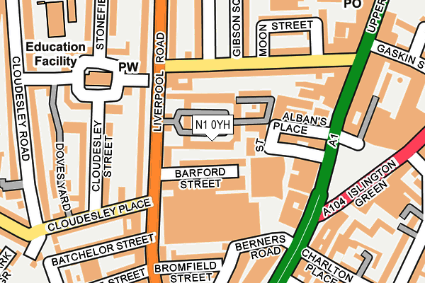 N1 0YH map - OS OpenMap – Local (Ordnance Survey)