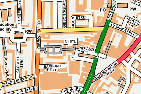 N1 0YL map - OS OpenMap – Local (Ordnance Survey)