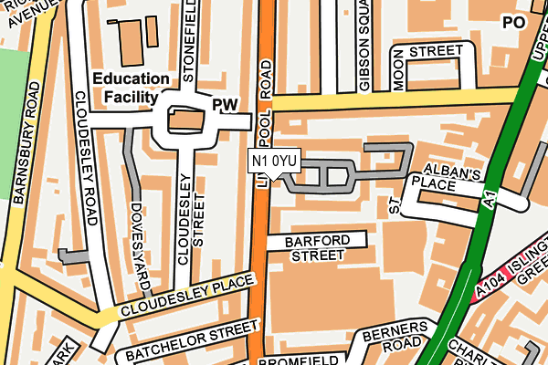 N1 0YU map - OS OpenMap – Local (Ordnance Survey)