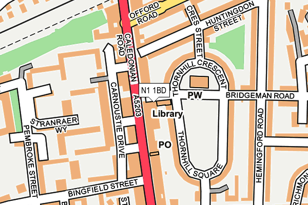 N1 1BD map - OS OpenMap – Local (Ordnance Survey)
