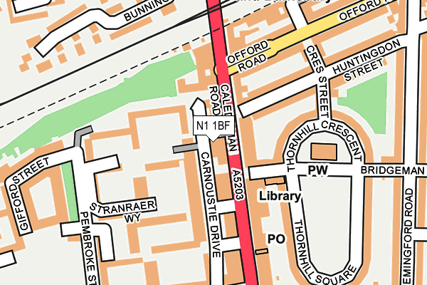 N1 1BF map - OS OpenMap – Local (Ordnance Survey)
