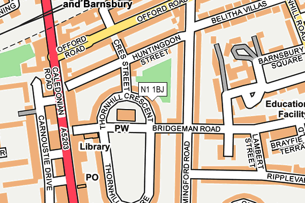 N1 1BJ map - OS OpenMap – Local (Ordnance Survey)