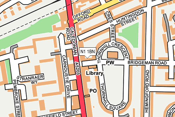 N1 1BN map - OS OpenMap – Local (Ordnance Survey)
