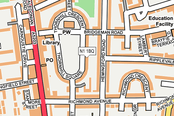 N1 1BQ map - OS OpenMap – Local (Ordnance Survey)
