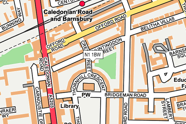 N1 1BW map - OS OpenMap – Local (Ordnance Survey)