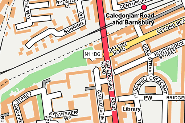 N1 1DG map - OS OpenMap – Local (Ordnance Survey)