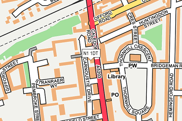 N1 1DT map - OS OpenMap – Local (Ordnance Survey)