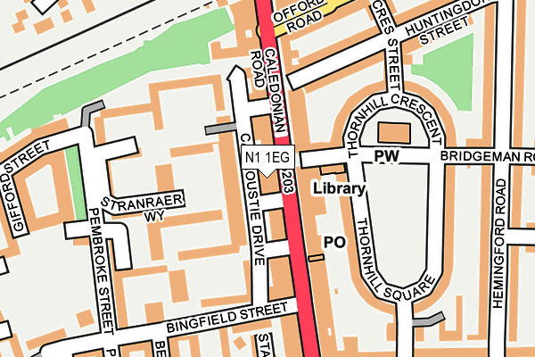 N1 1EG map - OS OpenMap – Local (Ordnance Survey)