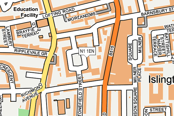 N1 1EN map - OS OpenMap – Local (Ordnance Survey)