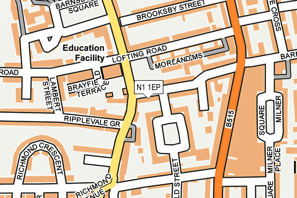 N1 1EP map - OS OpenMap – Local (Ordnance Survey)