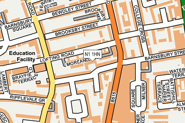 N1 1HN map - OS OpenMap – Local (Ordnance Survey)
