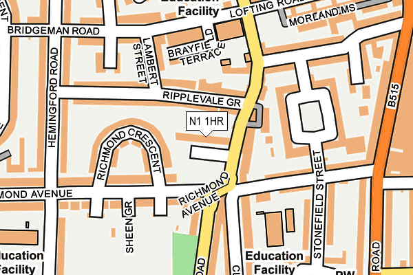 N1 1HR map - OS OpenMap – Local (Ordnance Survey)