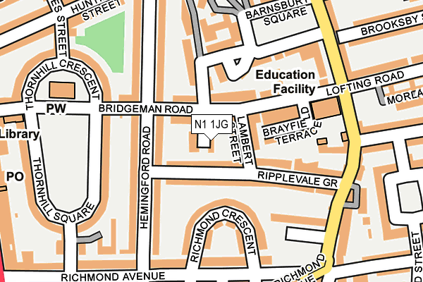 N1 1JG map - OS OpenMap – Local (Ordnance Survey)