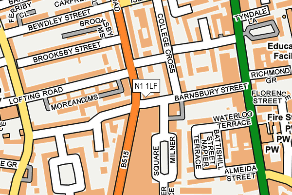 N1 1LF map - OS OpenMap – Local (Ordnance Survey)