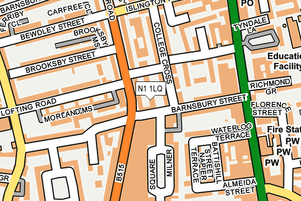 N1 1LQ map - OS OpenMap – Local (Ordnance Survey)