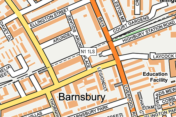 N1 1LS map - OS OpenMap – Local (Ordnance Survey)