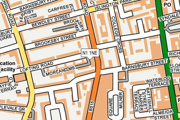 N1 1NE map - OS OpenMap – Local (Ordnance Survey)