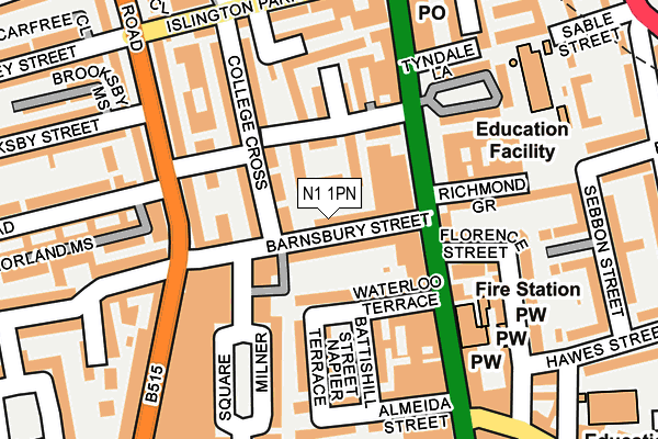 N1 1PN map - OS OpenMap – Local (Ordnance Survey)