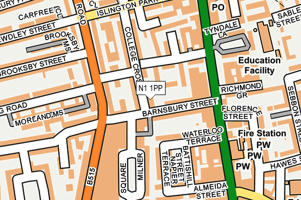 N1 1PP map - OS OpenMap – Local (Ordnance Survey)