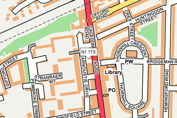 N1 1TS map - OS OpenMap – Local (Ordnance Survey)