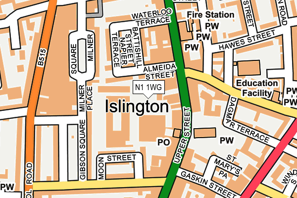 N1 1WG map - OS OpenMap – Local (Ordnance Survey)