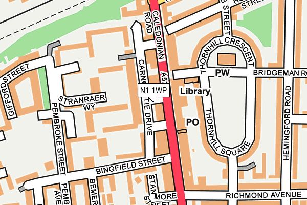 N1 1WP map - OS OpenMap – Local (Ordnance Survey)